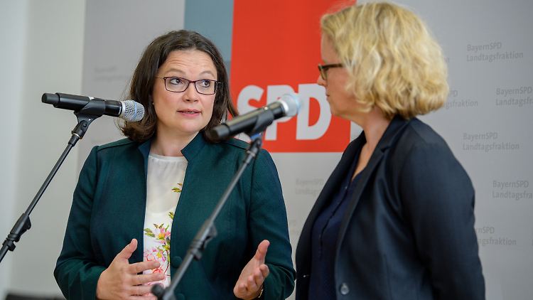 Schwere Tage für Andrea Nahles. Von Bayerns SPD-Chefin Natascha Kohnen muss sie sich Kritik anhören.