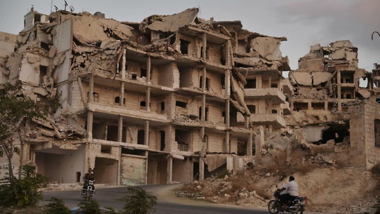 Zerstörte Gebäude in Idlib.
