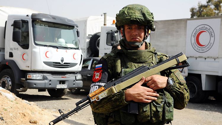 Russischer Soldat in der Nähe von Damaskus.