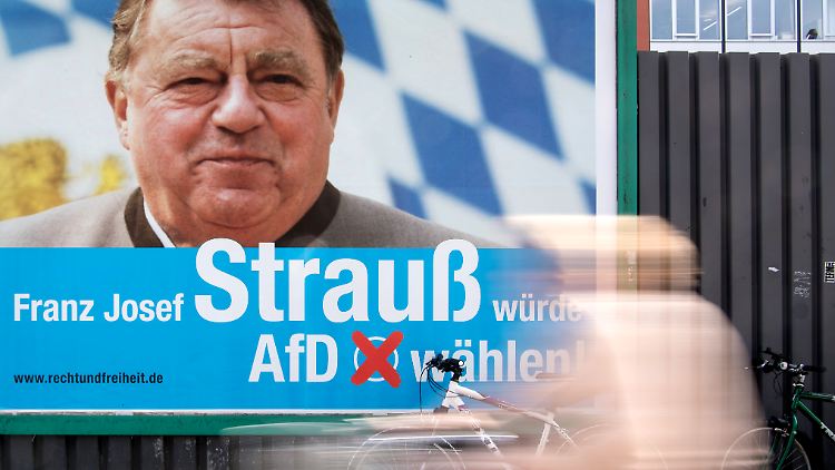 Plakatierung für die AfD aus dem Bundestagswahlkampf. Die abgebildete These hält CSU-Lokalpolitiker Stefan Rohmer für Unsinn. "Mit Franz Josef Strauß würde es gar keine AfD geben", sagt er.