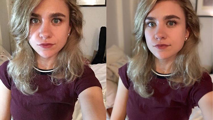 Im Vergleich zu einem mit einem iPhone 6s aufgenommenen Selfie sieht man, wie die Beauty-Funktion des iPhone XS Max arbeitet. Ein Fehler?
