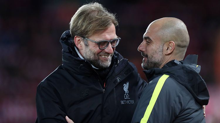 Wer gewinnt? Die Teams von Klopp und Guardiola stehen punktgleich auf Platz eins und zwei der Tabelle.
