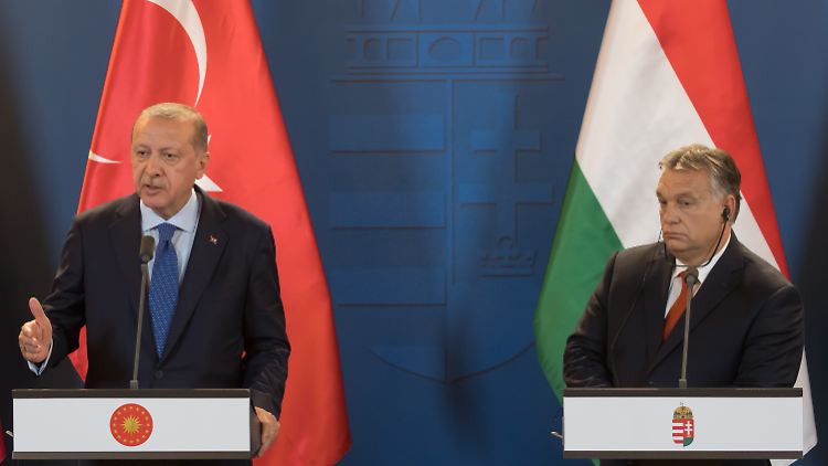 Erdogan (l.) weilt zu einem zweitägigen Staatsbesuch in Ungarn.