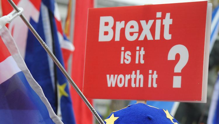 "Ist der Brexit das wert?", fragen Demonstranten in Großbritannien.