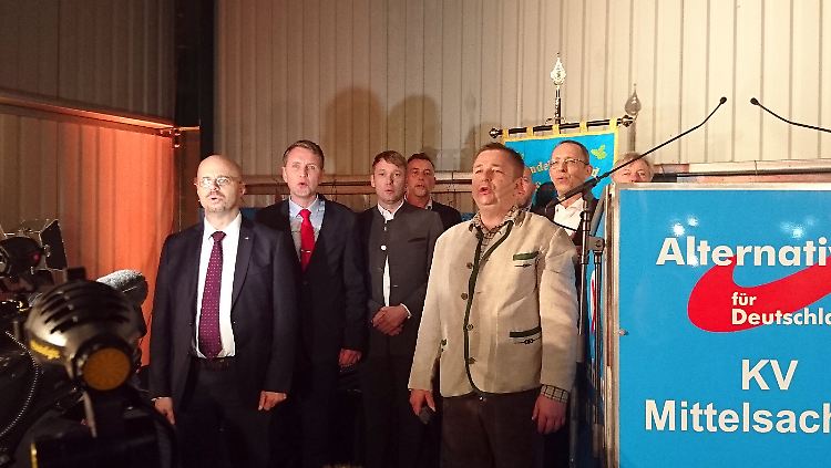 Höcke und Poggenburg (2.u.3.v.l.) sind Vertreter des völkisch-nationalistischen Flügels der AfD.