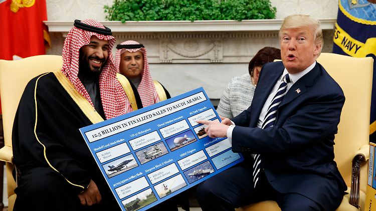 Da sind die Beziehungen noch in Ordnung: Trump und der saudische Kronprinz Bin Salman im März in Washington.