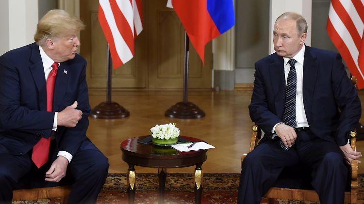 "Sehr hart" im Umgang mit Putin: Donald Trump, hier beim Treffen der beiden Staatschefs in Helsinki.