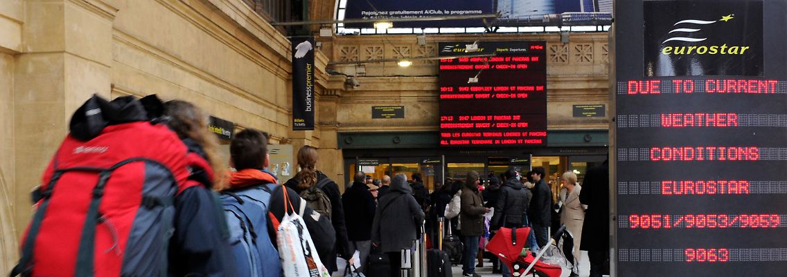 Das Wetter bremst die Eurostar-Züge aus.
