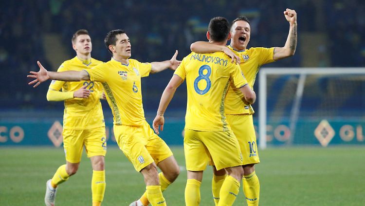 Künftig erstklassig in der Nations League: Die Fußballer aus der Ukraine.