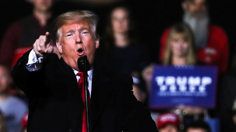 Trump bei einem Wahlkampfauftritt in Missoula, Montana.