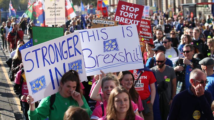 Demonstranten in London wollen keinen "Brexshit".