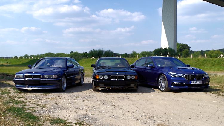 Drei Alpina-Jahrgänge vereint: B12 6.0, B11 4.0 und B7 Biturbo