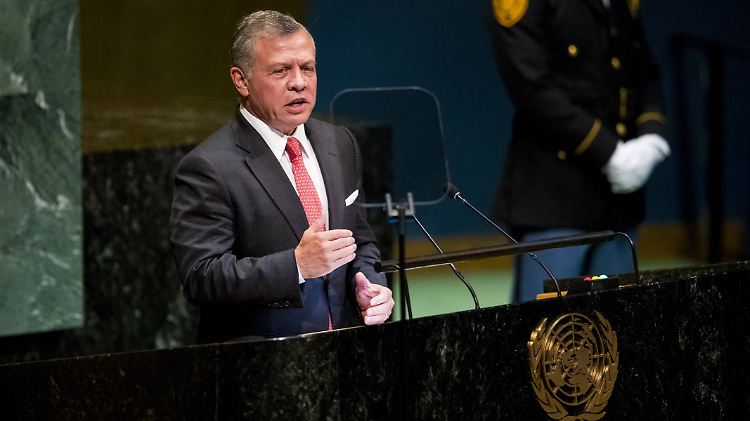 Jordaniens König Abdullah II spricht am 25.09.2018 vor der UN-Generalversammlung in New York.