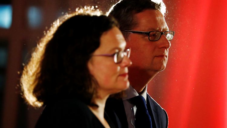 SPD-Parteichefin Andrea Nahles und Spitzenkandidat Thorsten Schäfer-Gümbel. 