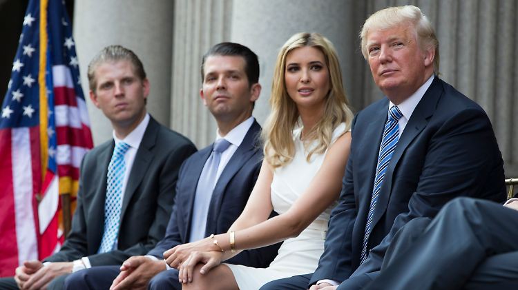 Zu den Beklagten zählen Eric, Donald Jr., Ivanka und US-Präsident Donald Trump (von links).