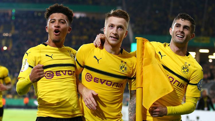 Hat dann ja doch noch geklappt: Jadon Sancho, Marco Reus und Christian Pulisic.