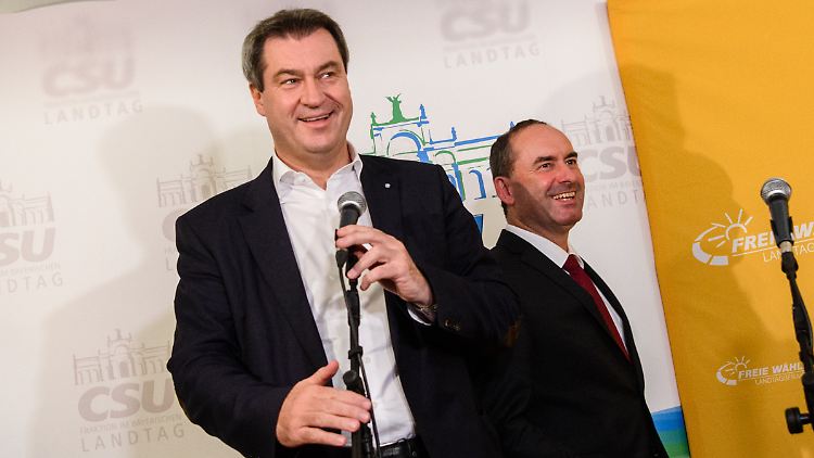 Bilden ab sofort eine Koalition: Markus Söder von der CSU und Hubert Aiwanger, Chef der Freien Wähler.  