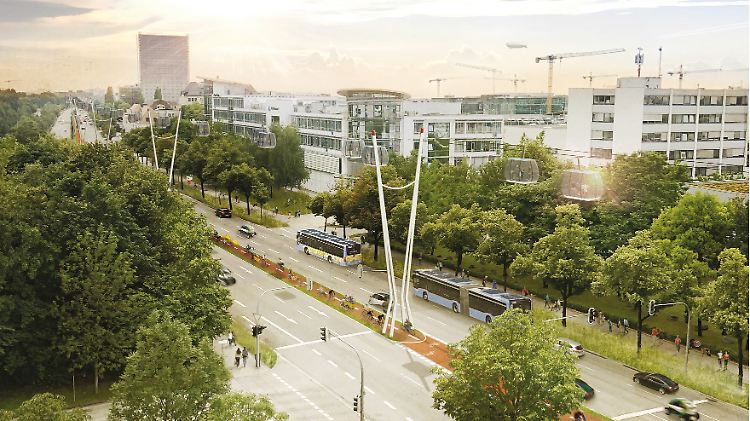 So könnte eine Seilbahn über der bayerischen Landeshauptstadt aussehen.