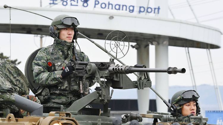 Südkoreanische Soldaten bei einer Übung mit US-Truppen im vergangenen Frühjahr. 