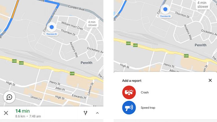 Google-Maps-Nutzer können bald möglicherweise direkt in der App Blitzer melden. 