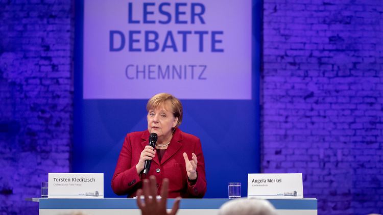 Zwei Stunden stellte sich Kanzlerin Merkel den Fragen der "Freien-Presse"-Leser in Chemnitz.