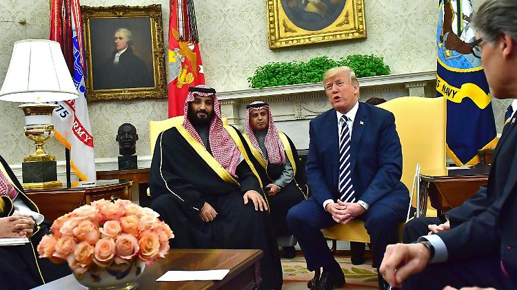Kronprinz Mohammed und Donald Trump im März 2018 im Weißen Haus.