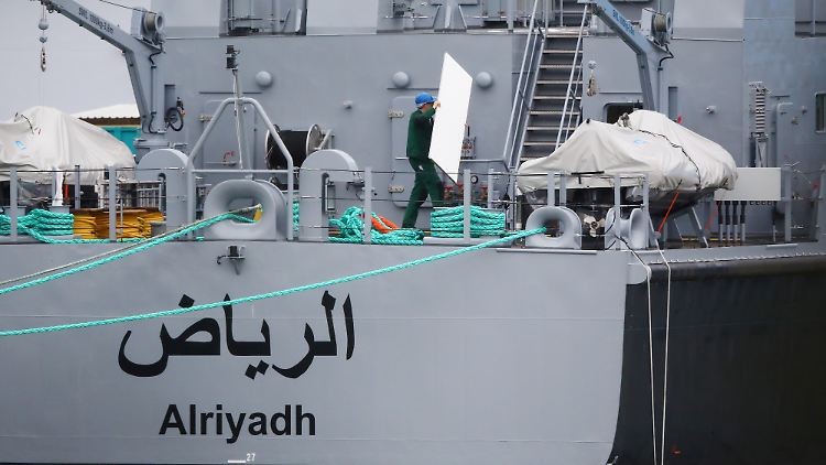 Das Patrouillenboot "Alriyadh" wurde im Auftrag Saudi-Arabiens in Wolgast (Mecklenburg-Vorpommern) gebaut. 