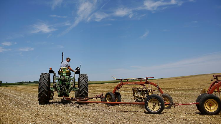 Ein Farmer bei seiner Ernte in Illinois.