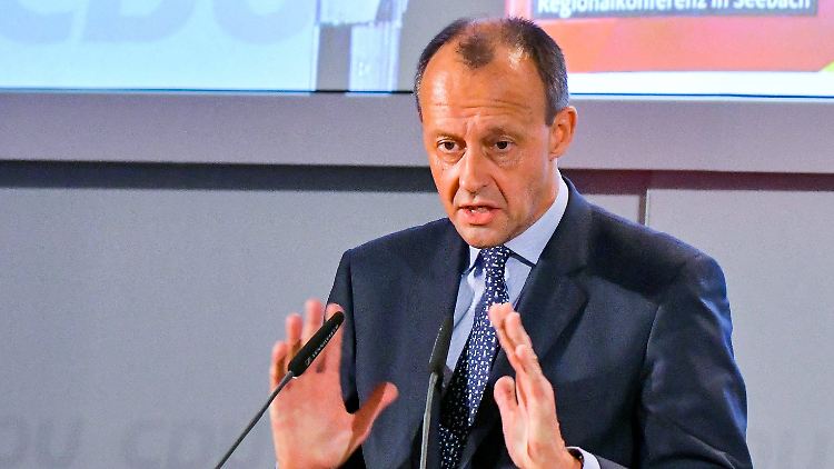 Friedrich Merz auf der Regionalkonferenz der CDU in Seebach.
