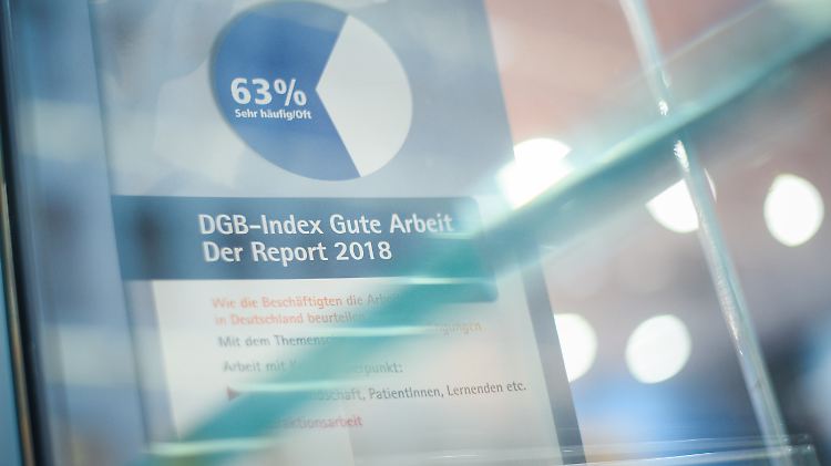 Eine Broschüre des Index 2018 "Gute Arbeit" - eine Umfrage zur Messung der Arbeitsqualität aus Sicht der Beschäftigten.