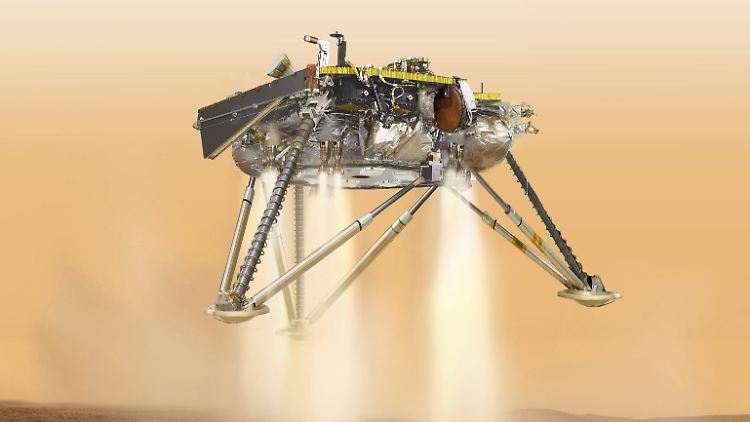 Sollte InSight den Eintritt in die Atmosphäre überstehen, könnte so eine Landung aussehen.