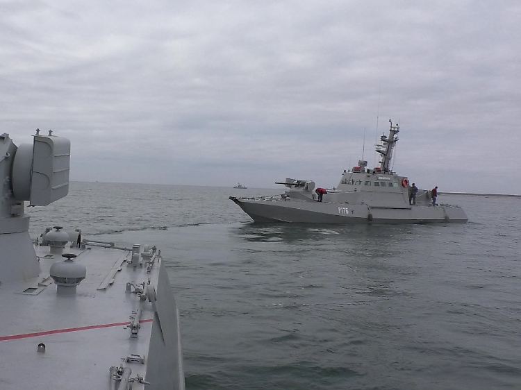 Küstenwachschiff der ukrainischen Marine: Russische Einheiten haben die "Nikopol" (Archivbild) und ein baugleiches Schwesterschiff zusammen mit einem Schlepper festgesetzt.
