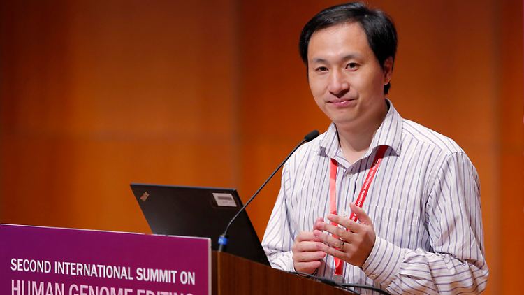 He Jiankui verteidigt seine Experimente beim Genomforscher-Kongress in Hongkong.