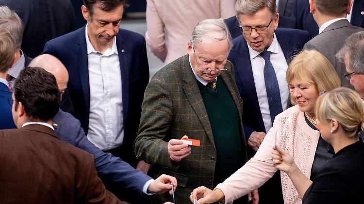 AfD-Chef Alexander Gauland gibt im Bundestag seine Stimme ab.