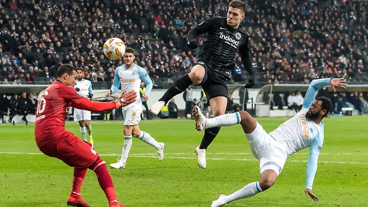 Luka Jovic erzielte gegen Olympique Marseille zwei Tore für die Frankfurter Eintracht.