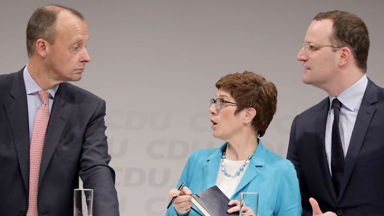 Friedrich Merz (l.), Annegret Kramp-Karrenbauer und Jens Spahn in Berlin.