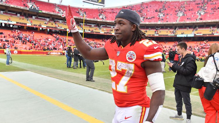Kareem Hunt nach einem Spiel für die Kansas City Chiefs.