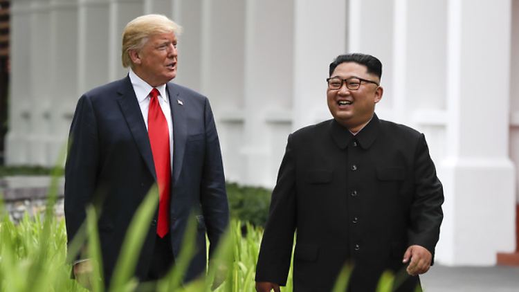 Trump und Kim bei ihrem ersten Aufeinandertreffen in Singapur.