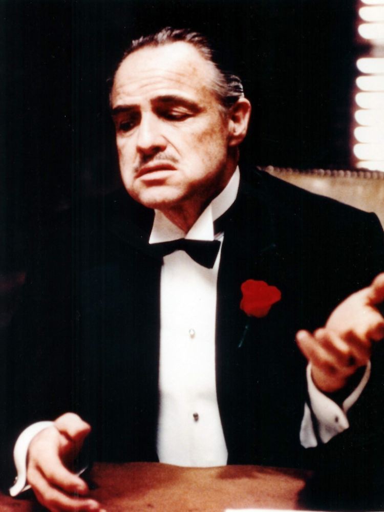 Marlon Brando in der Rolle des Familienoberhauptes Don Vito Corleone in dem Coppola-Film "Der Pate" von 1972.