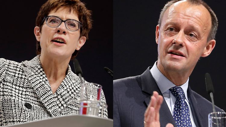 Annegret Kramp-Karrenbauer und Friedrich Merz müssen in einer Stichwahl gegeneinander antreten.
