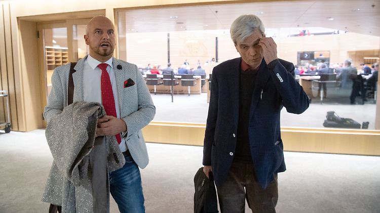 Stefan Räpple (links) und Wolfgang Gedeon wurden des Plenarsaals verwiesen.