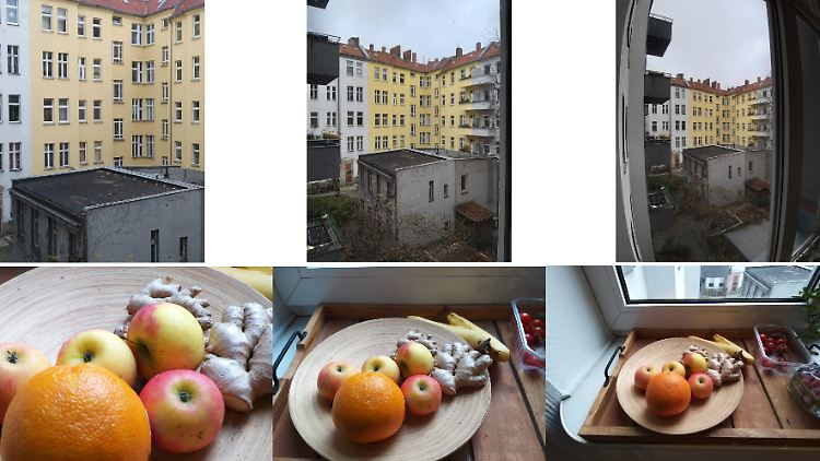 So sieht das Samsung Galaxy A9 mit seinen drei Brennweiten - alle Aufnahmen wurden vom gleichen Standpunkt aus aufgenommen.