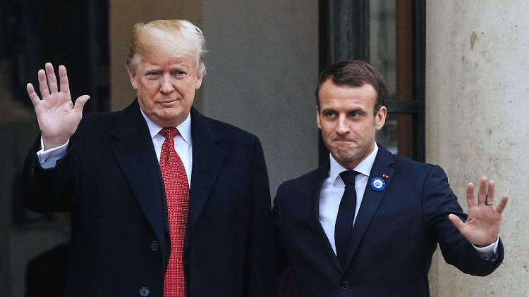 US-Präsident Trump (links) mit seinem französischen Amtskollegen Macron.