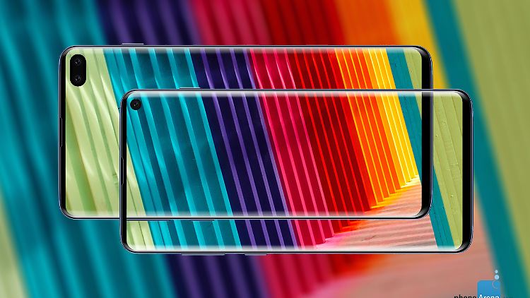 Das Galaxy S10 hat voraussichtlich für die Frontkamera ein kleines Loch im Display, beim S10 Plus ist die Aussparung für zwei Kameras breiter.