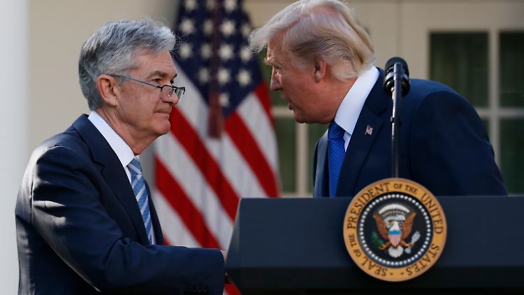 Haben unterschiedliche Ansichten über das angemessene Zinsniveau: Jerome Powell und Donald Trump.