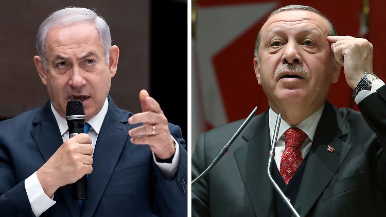 Der israelische Premier Netanjahu (l.) und der türkische Präsident Erdogan vertreten unterschiedliche Ansichten.