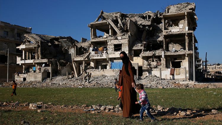 Kriegszerstörungen im nordsyrischen Manbidsch.