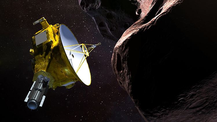 Eine grafische Darstellung der Nasa zeigt das Treffen von "New Horizons" und "Ultima Thule".