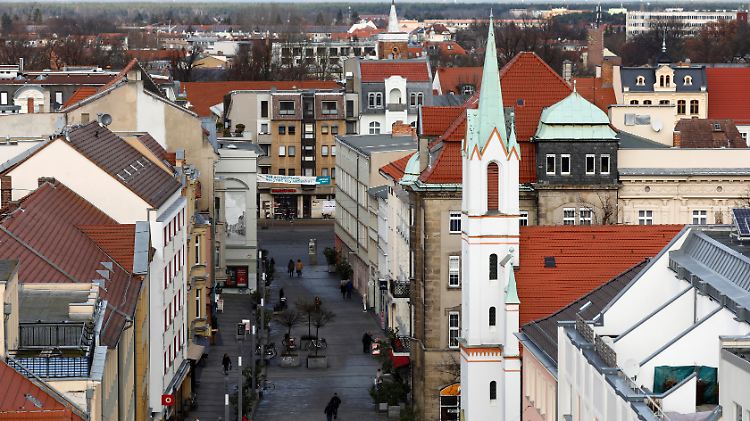 Die Innenstadt von Cottbus. 