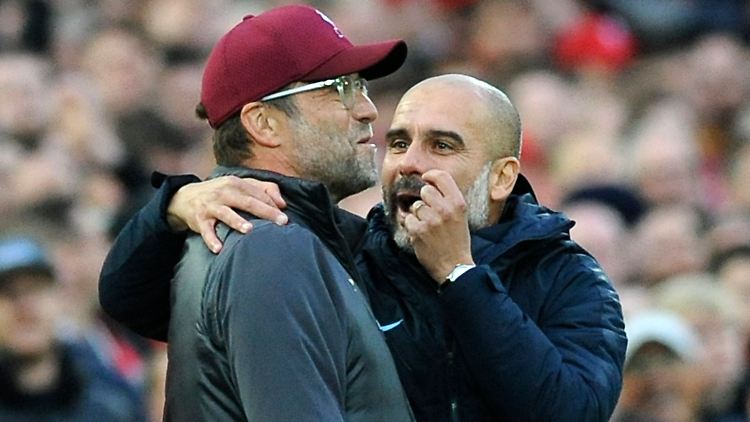 Torloses Remis an der Anfied Road: Jürgen Klopp und Josep Guardiola im Oktober vergangenen Jahres.